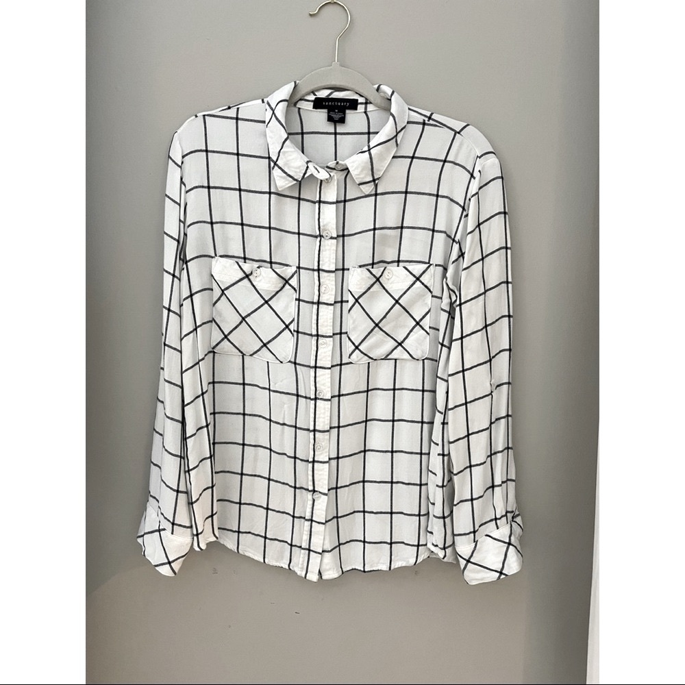 Sanctuary Button Down Flannel Top